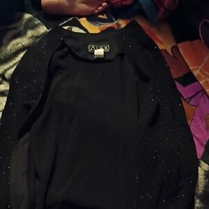 Alex Evenings Black Sparkle Top